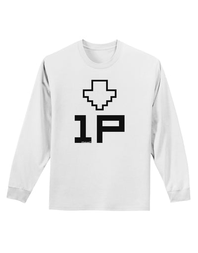 Player One Couples Design Adult Long Sleeve Shirt-Long Sleeve Shirt-TooLoud-White-Small-Davson Sales