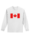 Canadian Flag Maple Leaf Colors Adult Long Sleeve Shirt-Long Sleeve Shirt-TooLoud-White-Small-Davson Sales