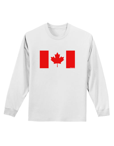 Canadian Flag Maple Leaf Colors Adult Long Sleeve Shirt-Long Sleeve Shirt-TooLoud-White-Small-Davson Sales