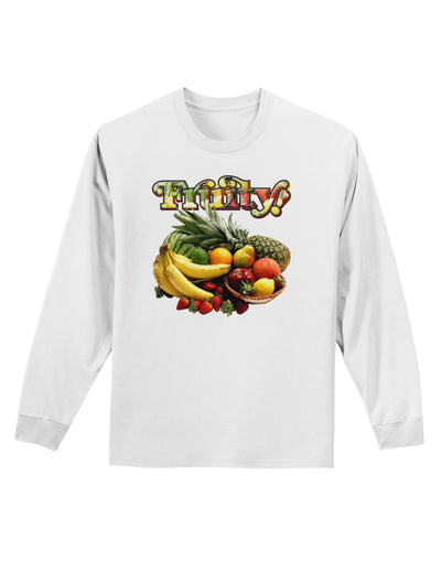 Fruity Fruit Basket 2 Adult Long Sleeve Shirt-Long Sleeve Shirt-TooLoud-White-Small-Davson Sales