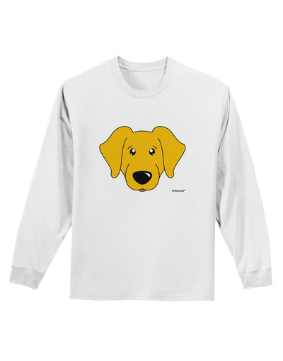 Cute Yellow Labrador Retriever Dog Adult Long Sleeve Shirt by TooLoud-Long Sleeve Shirt-TooLoud-White-Small-Davson Sales