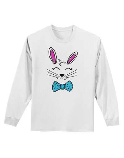 Happy Easter Bunny Face Adult Long Sleeve Shirt-Long Sleeve Shirt-TooLoud-White-Small-Davson Sales