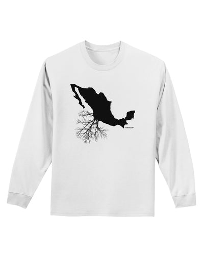 Mexican Roots Design Adult Long Sleeve Shirt by TooLoud-Long Sleeve Shirt-TooLoud-White-Small-Davson Sales