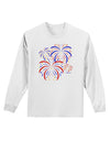 Patriotic Fireworks with Bursting Stars Adult Long Sleeve Shirt by TooLoud-Long Sleeve Shirt-TooLoud-White-Small-Davson Sales