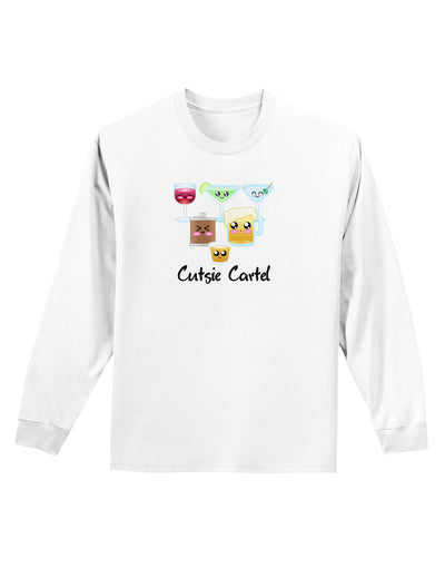 Cutsie Cartel Text Adult Long Sleeve Shirt-Long Sleeve Shirt-TooLoud-White-Small-Davson Sales