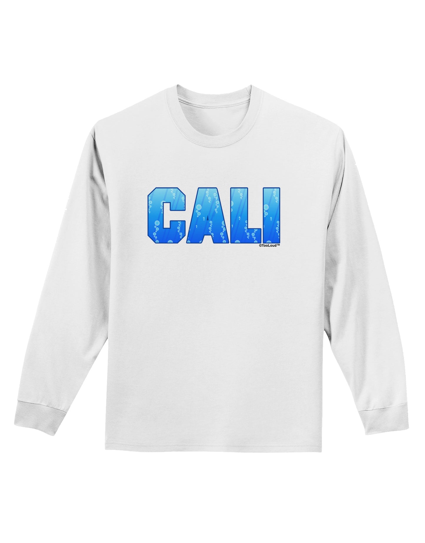 Cali Ocean Bubbles Adult Long Sleeve Shirt by TooLoud-Long Sleeve Shirt-TooLoud-White-Small-Davson Sales