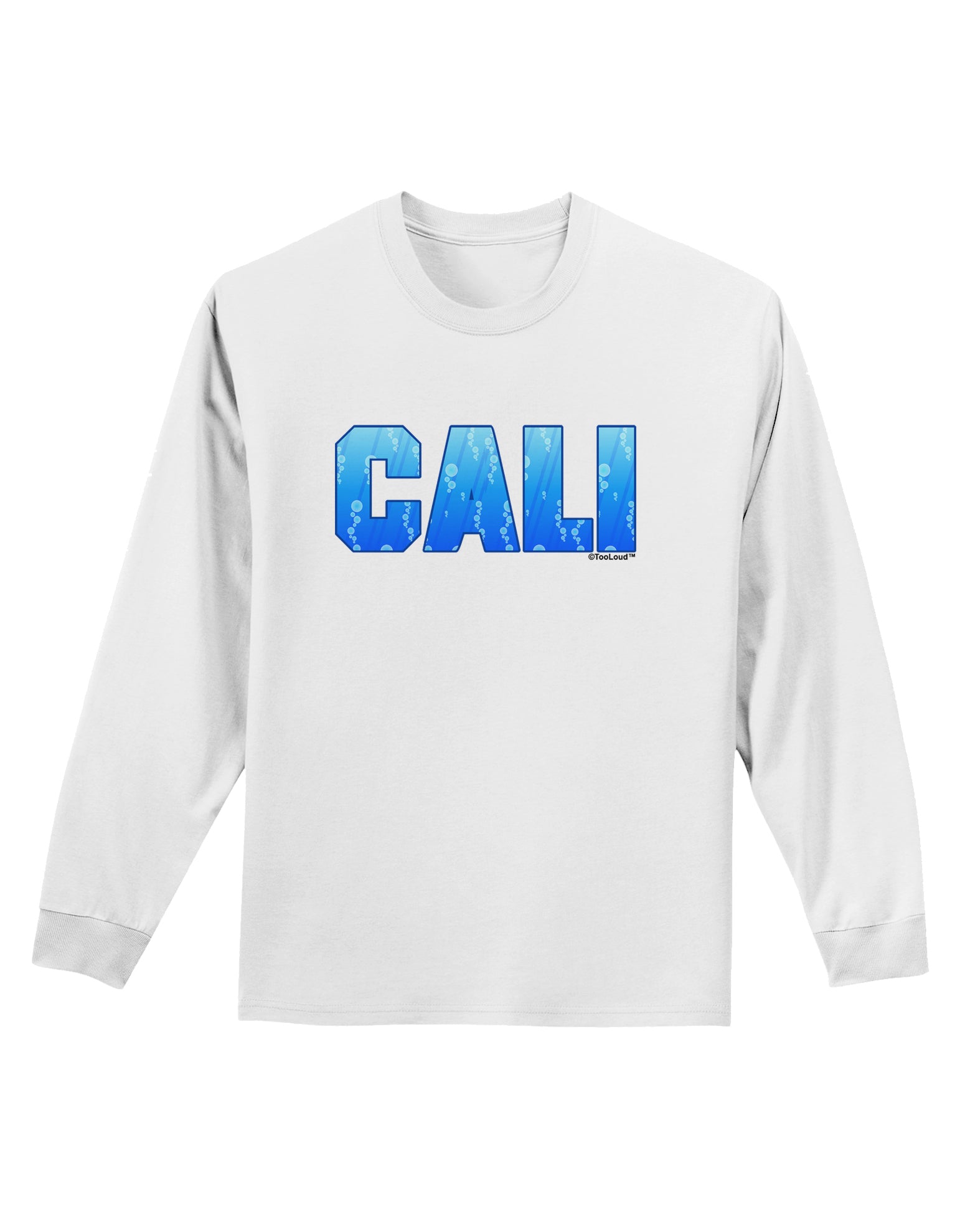 Cali Ocean Bubbles Adult Long Sleeve Shirt by TooLoud-Long Sleeve Shirt-TooLoud-White-Small-Davson Sales