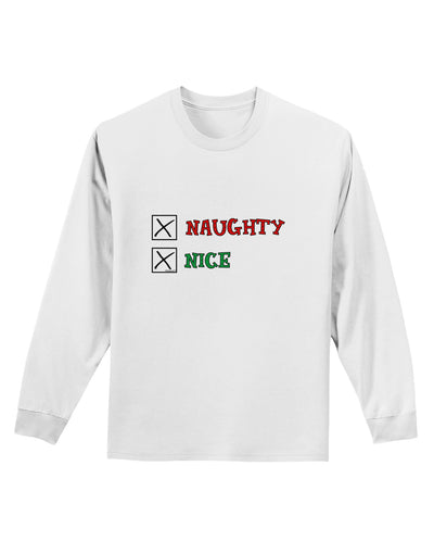 Naughty or Nice Christmas - Naughty and Nice Adult Long Sleeve Shirt-Long Sleeve Shirt-TooLoud-White-Small-Davson Sales