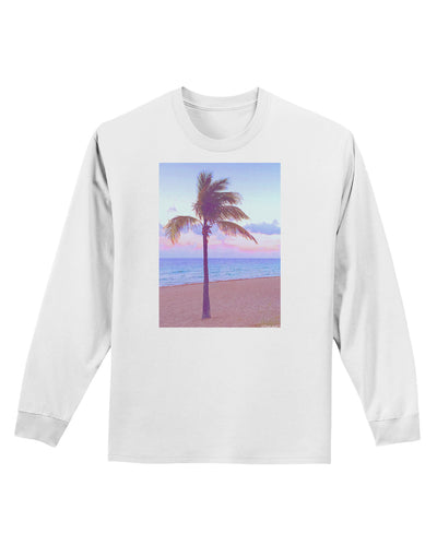 Palm Tree Beach Filter Adult Long Sleeve Shirt-Long Sleeve Shirt-TooLoud-White-Small-Davson Sales