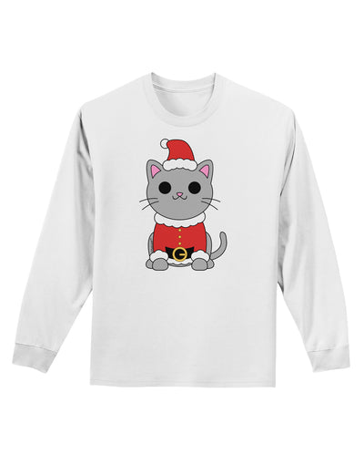 Mr. Whiskerton Santa Suit - Christmas Adult Long Sleeve Shirt by TooLoud-Long Sleeve Shirt-TooLoud-White-Small-Davson Sales