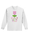 Easter Tulip Design - Pink Adult Long Sleeve Shirt by TooLoud-Long Sleeve Shirt-TooLoud-White-Small-Davson Sales