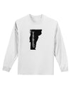 Vermont - United States Shape Adult Long Sleeve Shirt by TooLoud-Long Sleeve Shirt-TooLoud-White-Small-Davson Sales