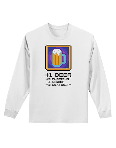 Pixel Beer Item Adult Long Sleeve Shirt-Long Sleeve Shirt-TooLoud-White-Small-Davson Sales