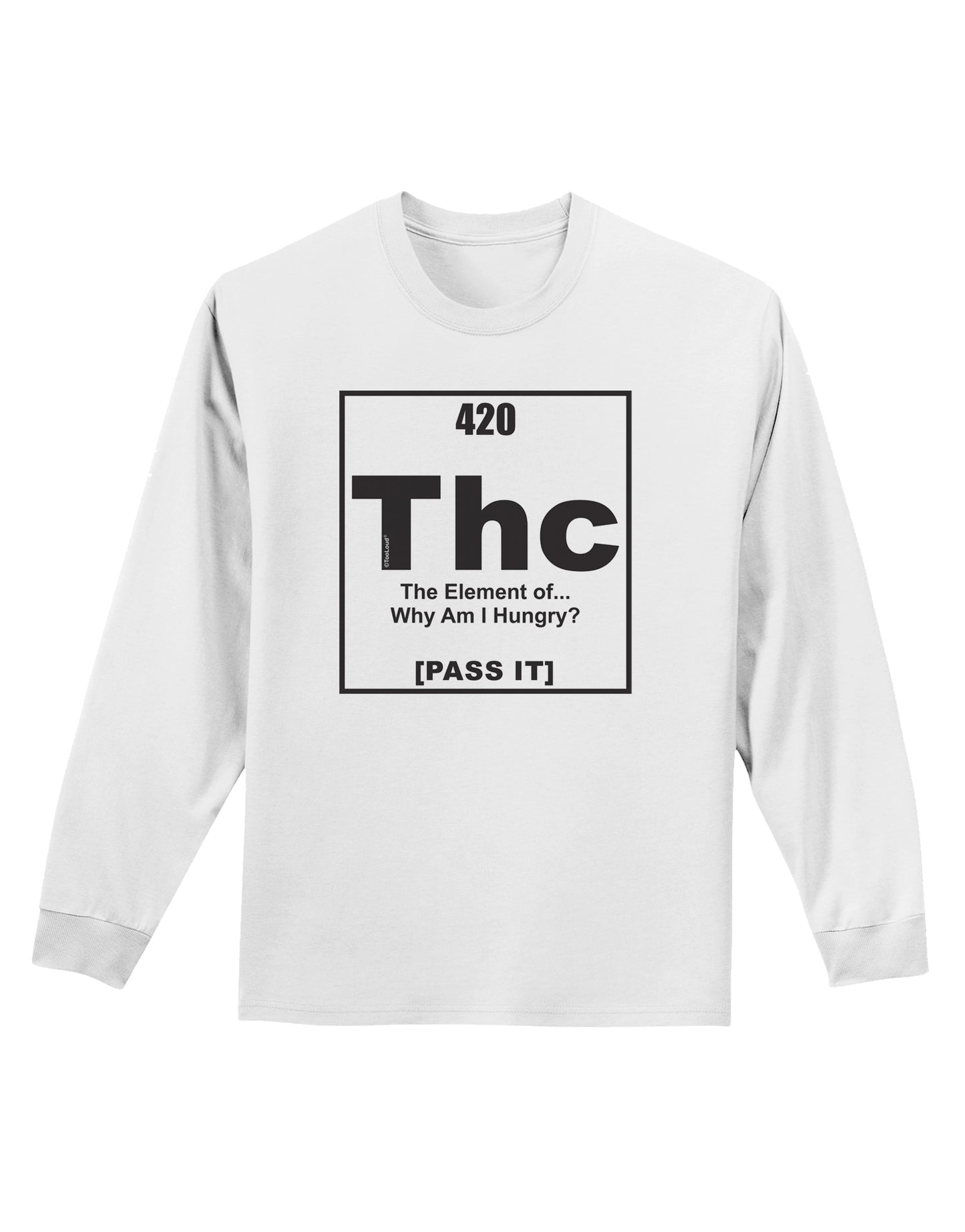 420 Element THC Funny Stoner Adult Long Sleeve Shirt by TooLoud-Long Sleeve Shirt-TooLoud-White-Small-Davson Sales