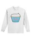 Cute Cupcake with Sprinkles - Heart Eyes Adult Long Sleeve Shirt by TooLoud-Long Sleeve Shirt-TooLoud-White-Small-Davson Sales