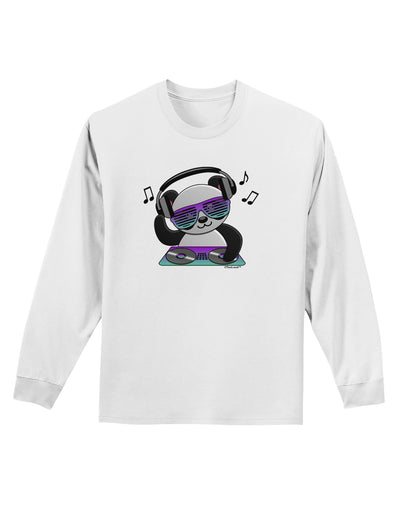 Panda DJ Adult Long Sleeve Shirt-Long Sleeve Shirt-TooLoud-White-Small-Davson Sales