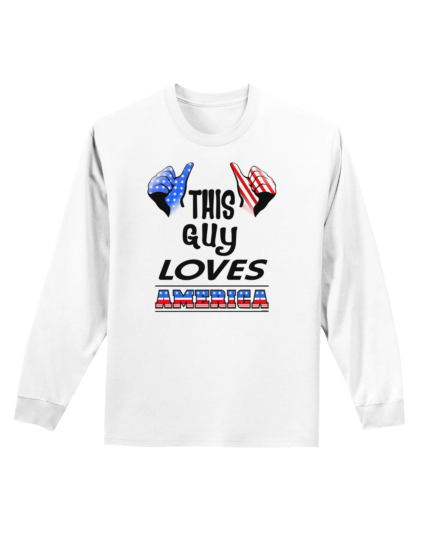 This Guy Loves America Adult Long Sleeve Shirt-Long Sleeve Shirt-TooLoud-White-Small-Davson Sales