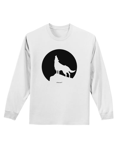 Wolf Howling at the Moon - Design #1 Adult Long Sleeve Shirt by TooLoud-Long Sleeve Shirt-TooLoud-White-Small-Davson Sales