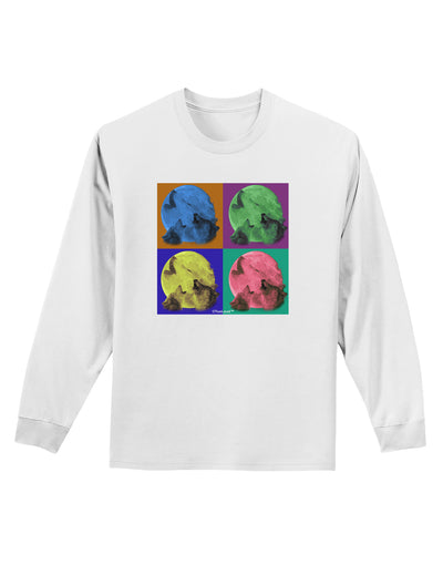 Three Wolves Howling - Pop-Art #2 Adult Long Sleeve Shirt by TooLoud-Long Sleeve Shirt-TooLoud-White-Small-Davson Sales