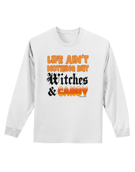 TooLoud Witches and Candy Color Adult Long Sleeve Shirt-Long Sleeve Shirt-TooLoud-White-Small-Davson Sales