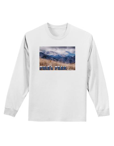 Pikes Peak CO Mountains Text Adult Long Sleeve Shirt by TooLoud-Long Sleeve Shirt-TooLoud-White-Small-Davson Sales