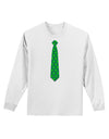 Clover Pattern Tie St Patrick's Day Adult Long Sleeve Shirt-Long Sleeve Shirt-TooLoud-White-Small-Davson Sales