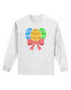 Easter Eggs With Bow Adult Long Sleeve Shirt by TooLoud-Long Sleeve Shirt-TooLoud-White-Small-Davson Sales