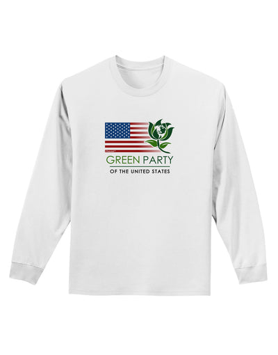 Green Party US Flag Adult Long Sleeve Shirt-Long Sleeve Shirt-TooLoud-White-Small-Davson Sales