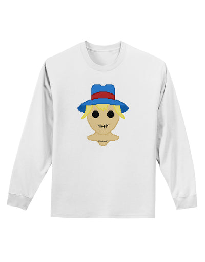 Cute Pixel Scarecrow Adult Long Sleeve Shirt-Long Sleeve Shirt-TooLoud-White-Small-Davson Sales