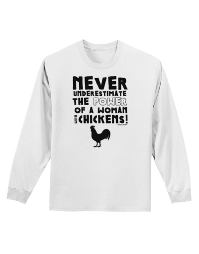 A Woman With Chickens Adult Long Sleeve Shirt-Long Sleeve Shirt-TooLoud-White-Small-Davson Sales