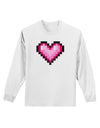 Pixel Heart Design B - Valentine's Day Adult Long Sleeve Shirt by TooLoud-Long Sleeve Shirt-TooLoud-White-Small-Davson Sales