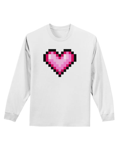 Pixel Heart Design B - Valentine's Day Adult Long Sleeve Shirt by TooLoud-Long Sleeve Shirt-TooLoud-White-Small-Davson Sales