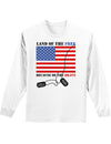 Home of the Free Because of the Brave Adult Long Sleeve Shirt-Long Sleeve Shirt-TooLoud-White-Small-Davson Sales