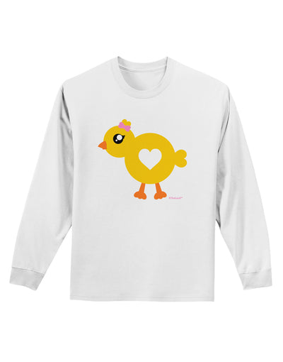 Cute Chick with Bow Adult Long Sleeve Shirt by TooLoud-Long Sleeve Shirt-TooLoud-White-Small-Davson Sales