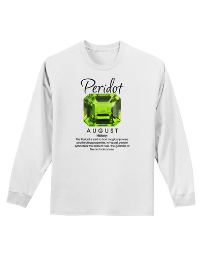 Birthstone Peridot Adult Long Sleeve Shirt-Long Sleeve Shirt-TooLoud-White-Small-Davson Sales