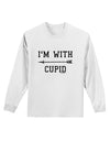 I'm With Cupid - Left Arrow Adult Long Sleeve Shirt by TooLoud-Long Sleeve Shirt-TooLoud-White-Small-Davson Sales