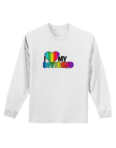 I Heart My Boyfriend - Rainbow Adult Long Sleeve Shirt-Long Sleeve Shirt-TooLoud-White-Small-Davson Sales