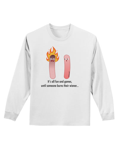 It's All Fun and Games - Wiener Adult Long Sleeve Shirt by TooLoud-Long Sleeve Shirt-TooLoud-White-Small-Davson Sales