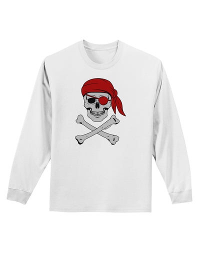 Pirate Skull Adult Long Sleeve Shirt-Long Sleeve Shirt-TooLoud-White-Small-Davson Sales