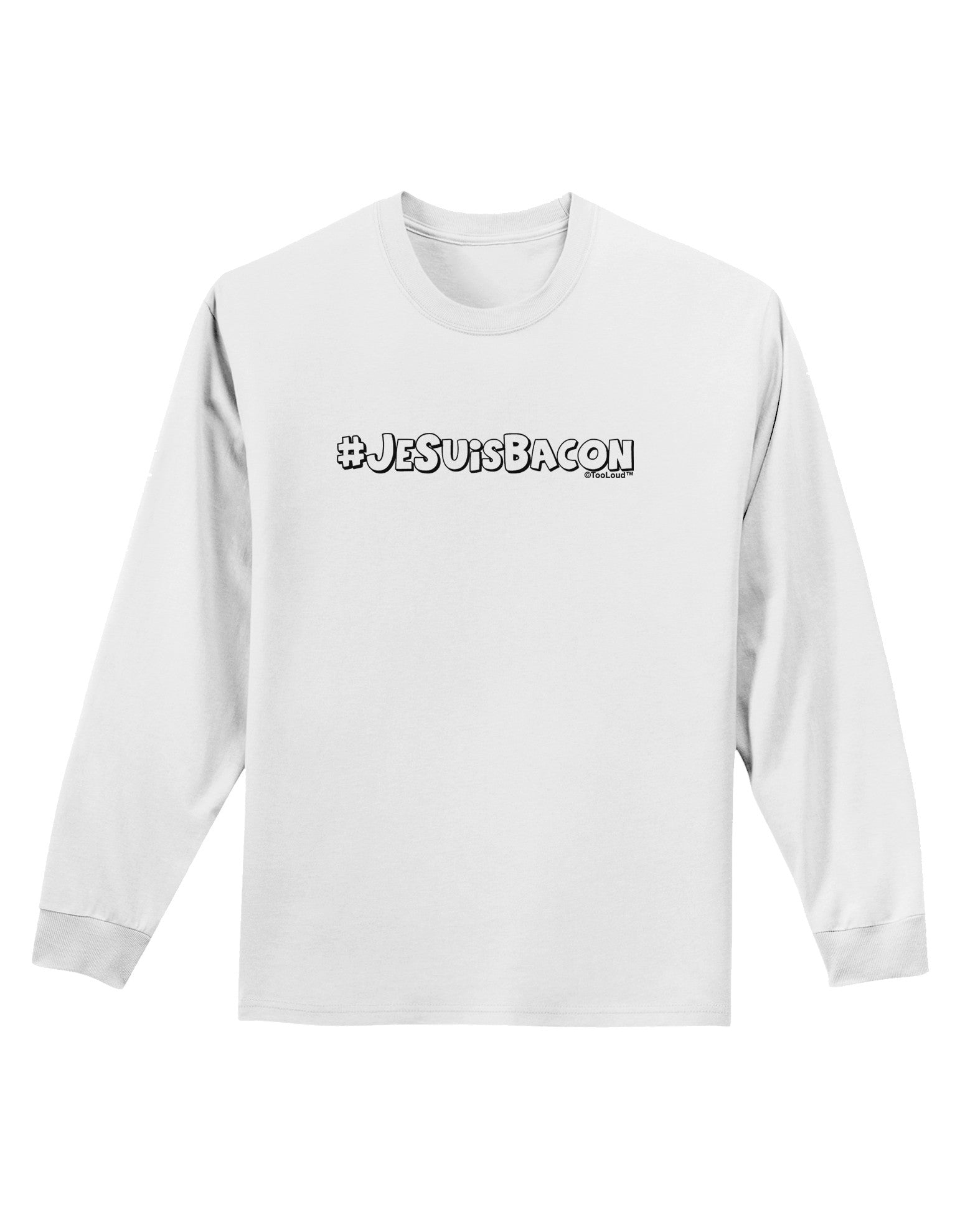 Hashtag JeSuisBacon Deco Adult Long Sleeve Shirt-Long Sleeve Shirt-TooLoud-White-Small-Davson Sales