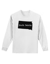 South Dakota - United States Shape Adult Long Sleeve Shirt by TooLoud-Long Sleeve Shirt-TooLoud-White-Small-Davson Sales