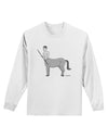 Greek Mythology Centaur Design - Grayscale Adult Long Sleeve Shirt by TooLoud-Long Sleeve Shirt-TooLoud-White-Small-Davson Sales