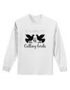 Four Calling Birds Text Adult Long Sleeve Shirt-Long Sleeve Shirt-TooLoud-White-Small-Davson Sales