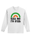 Irish Flag Rainbow - Kiss Me I'm Irish Adult Long Sleeve Shirt by TooLoud-Long Sleeve Shirt-TooLoud-White-Small-Davson Sales