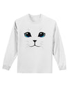 Blue-Eyed Cute Cat Face Adult Long Sleeve Shirt