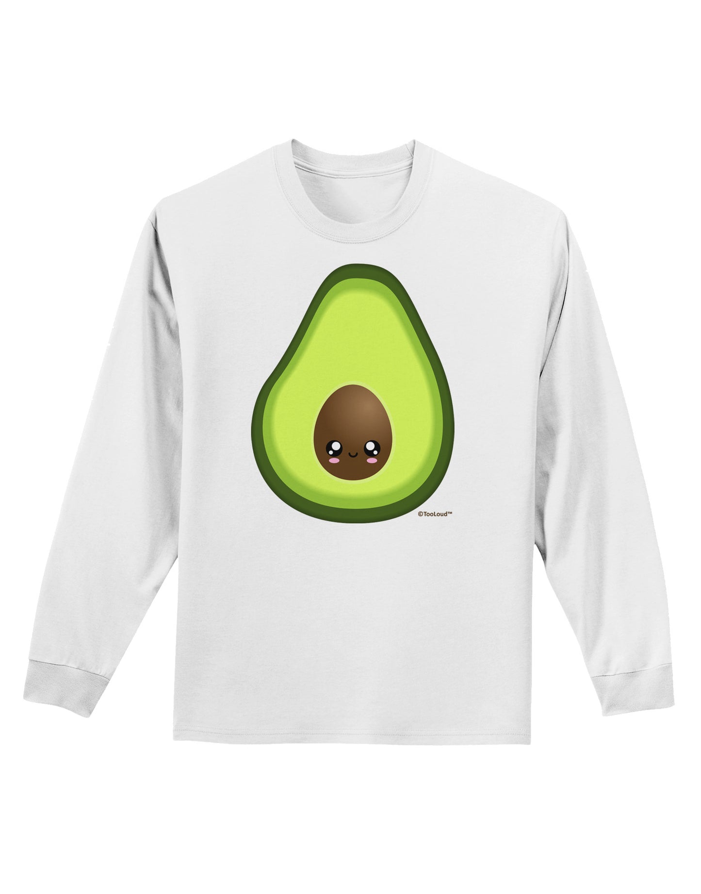 Cute Avocado Design Adult Long Sleeve Shirt-Long Sleeve Shirt-TooLoud-White-Small-Davson Sales