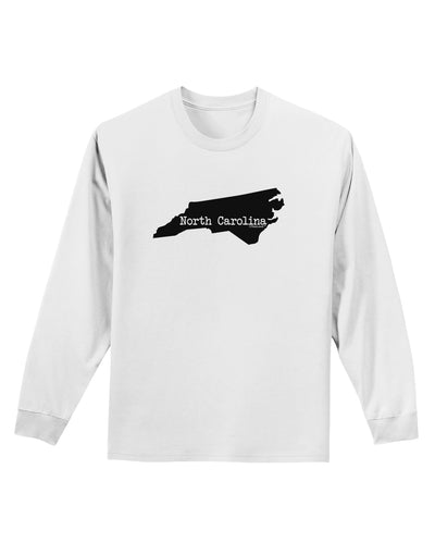 North Carolina - United States Shape Adult Long Sleeve Shirt by TooLoud-Long Sleeve Shirt-TooLoud-White-Small-Davson Sales