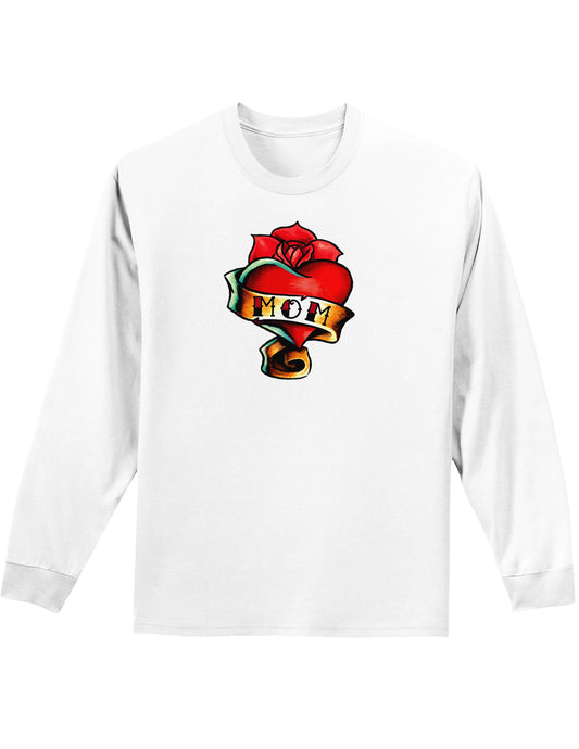 Tattoo Heart Mom Adult Long Sleeve Shirt-Long Sleeve Shirt-TooLoud-White-Small-Davson Sales