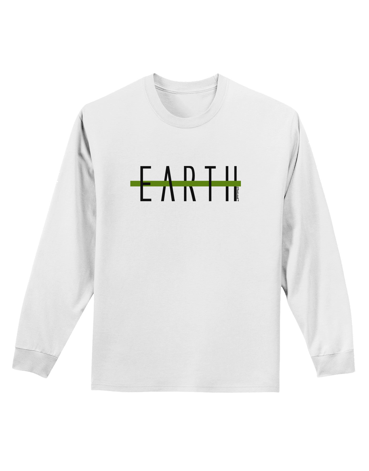 Planet Earth Text Only Adult Long Sleeve Shirt-Long Sleeve Shirt-TooLoud-White-Small-Davson Sales