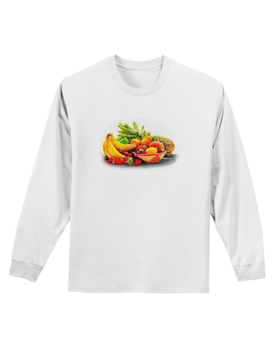 Watercolor Fruit Bowl 1 Adult Long Sleeve Shirt-Long Sleeve Shirt-TooLoud-White-Small-Davson Sales